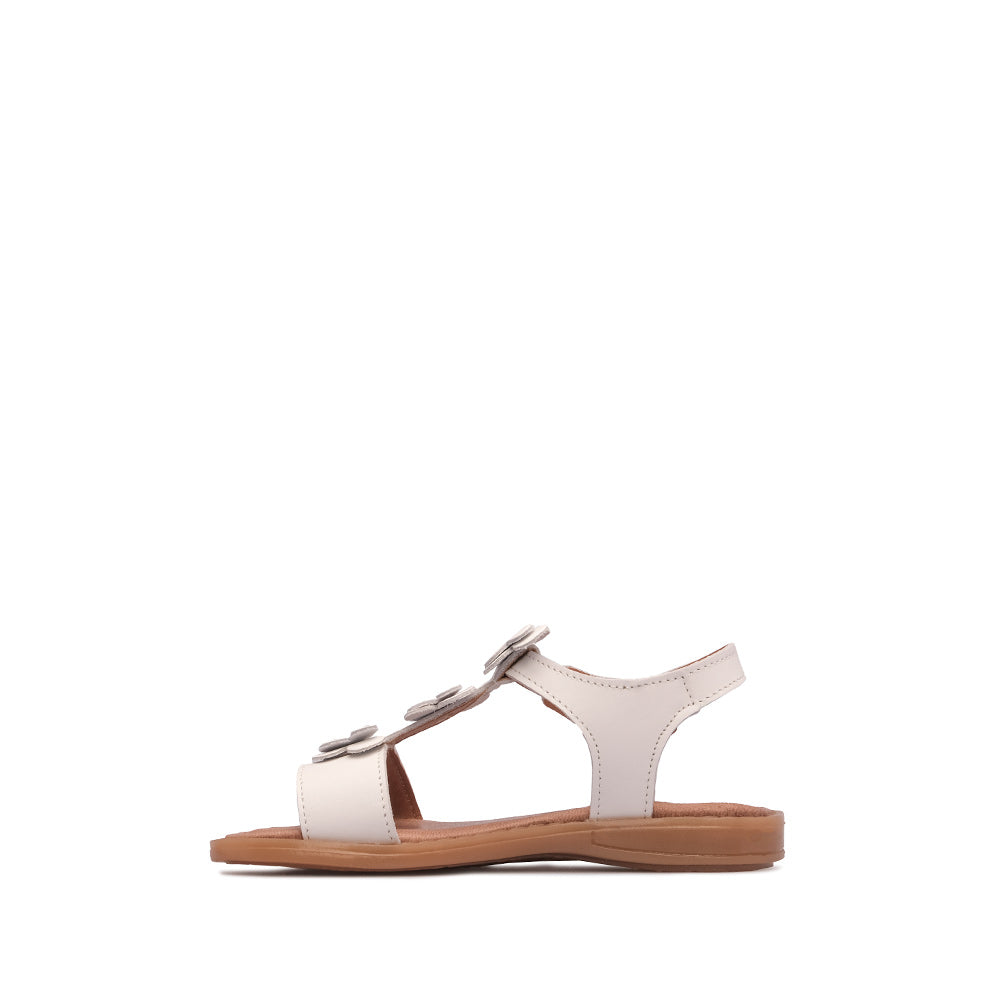 Sandália Salto Raso Criança Pele Branco