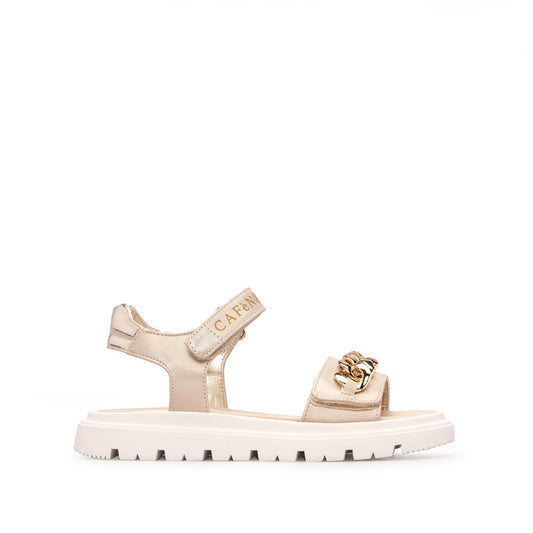 Sandália Casual Criança Pele Sintética Platino