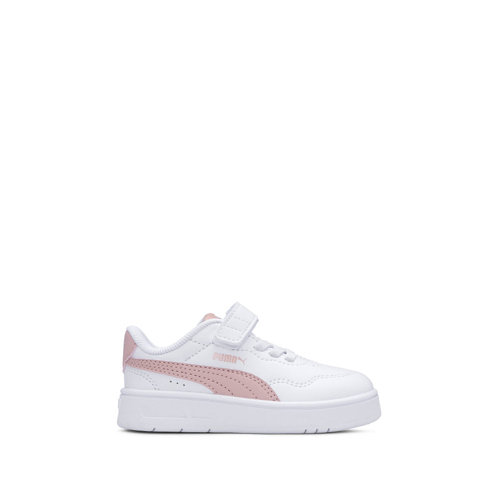 Sapatilha Casual Menina Pele Sintética Branco E Rosa