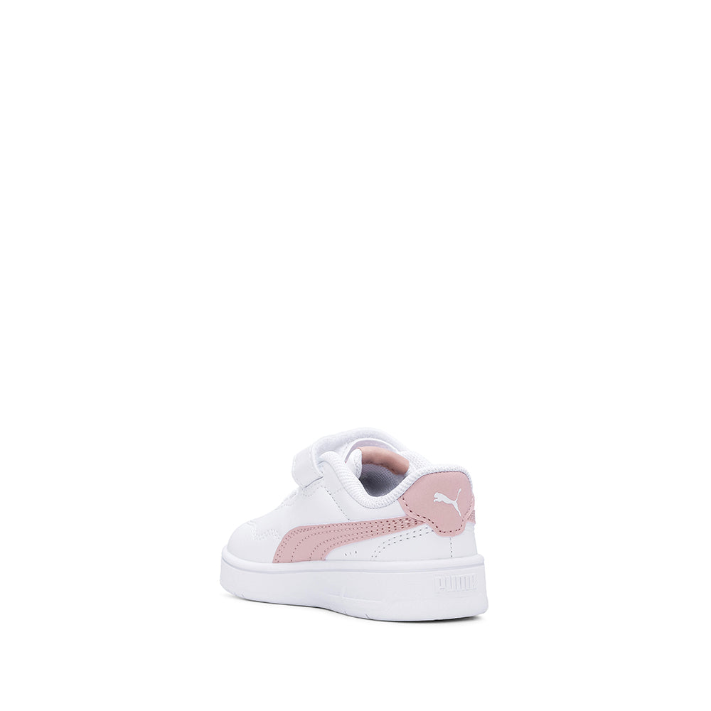 Sapatilha Casual Menina Pele Sintética Branco E Rosa