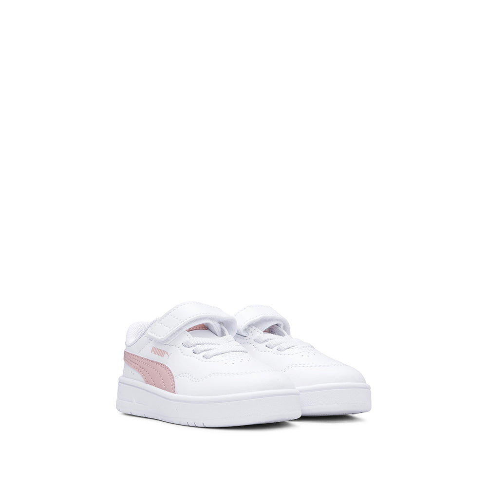 Sapatilha Casual Menina Pele Sintética Branco E Rosa