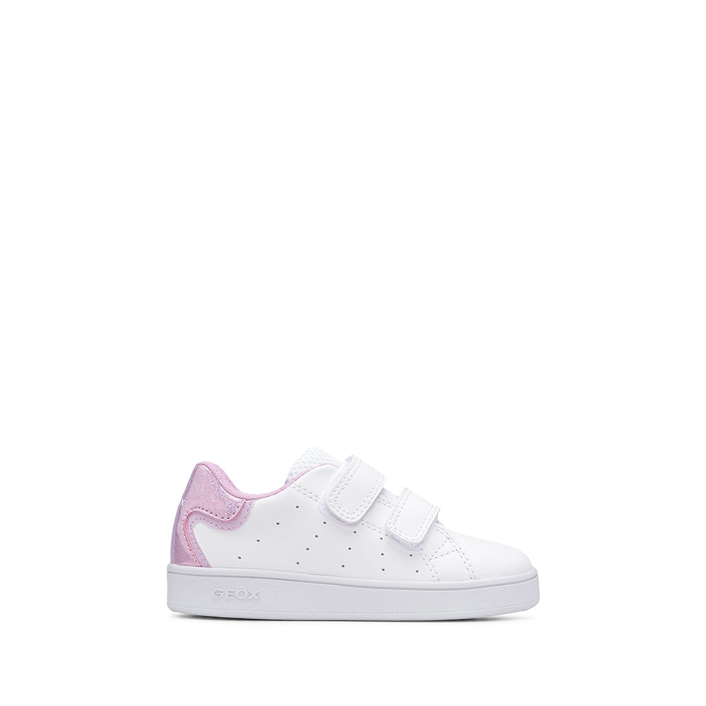 Sapatilha Casual Menina Pele Sintética Branco E Rosa