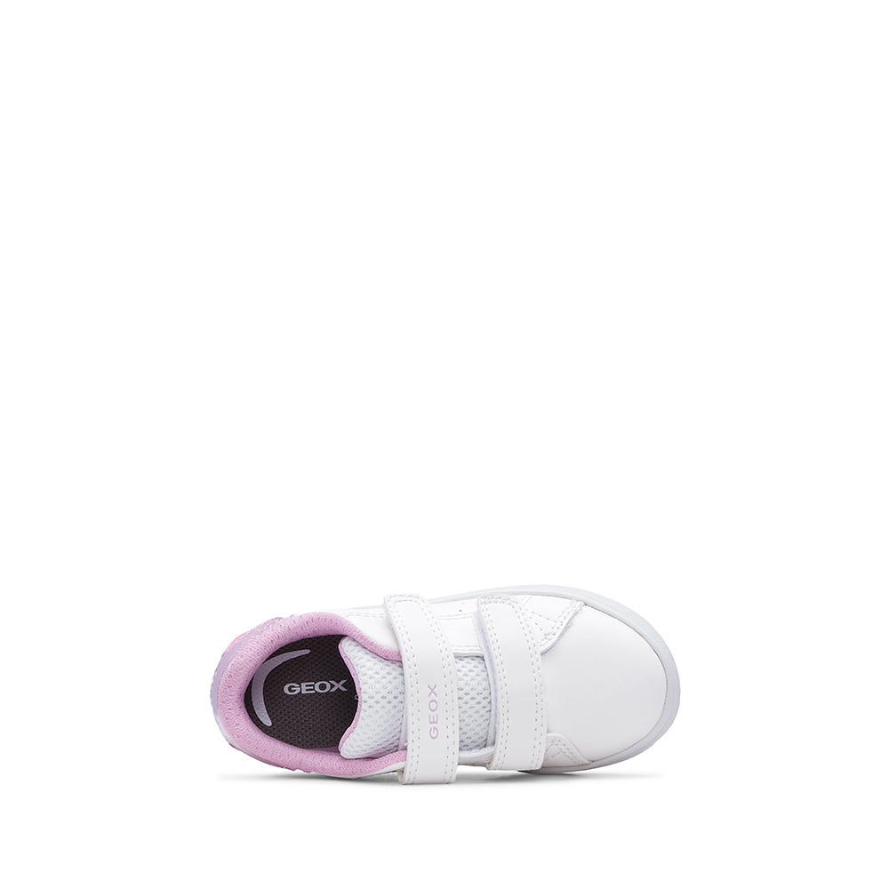 Sapatilha Casual Menina Pele Sintética Branco E Rosa