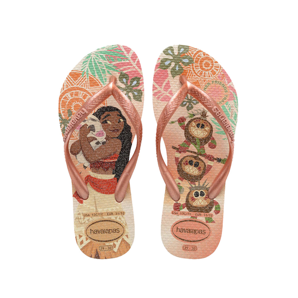 Chinelo Praia Criança Princesa Moana Rosa