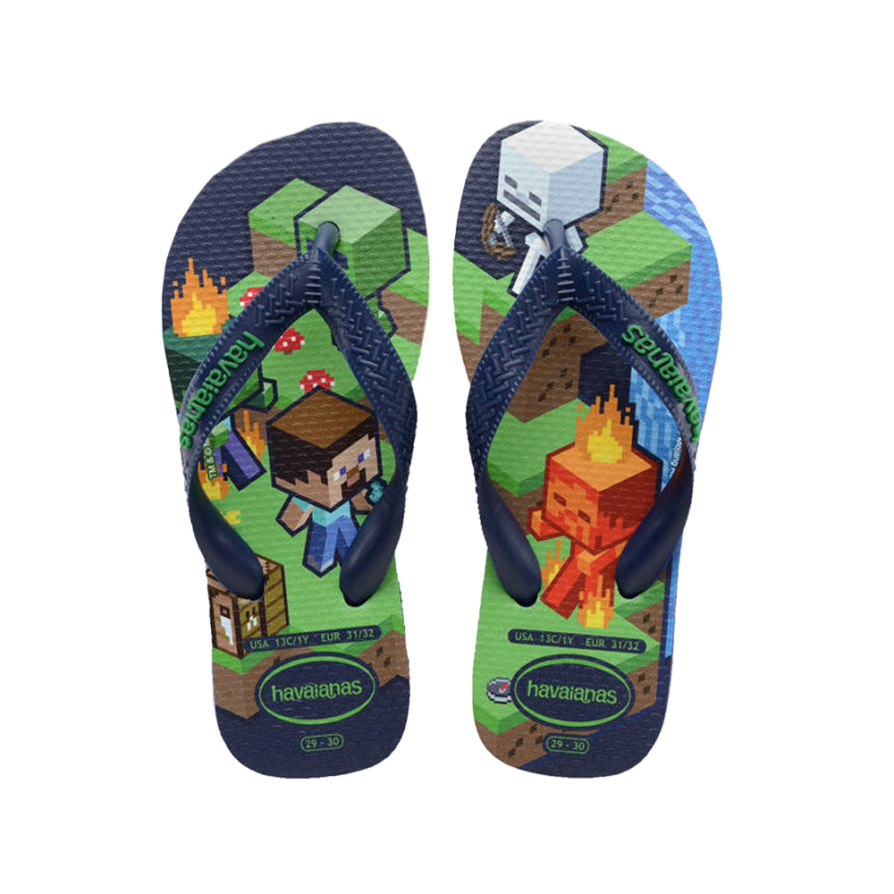 Chinelo Praia Criança Minecraft Azul Marinho