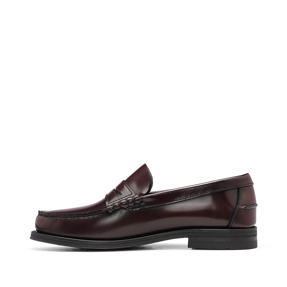 Sapato Mocassim Homem Polido Bordeaux