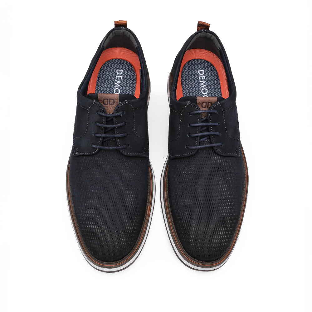 Sapato Casual Homem Pele Azul Marinho