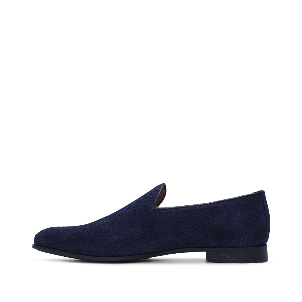 Sapato Mocassim Homem Camurça Azul Marinho