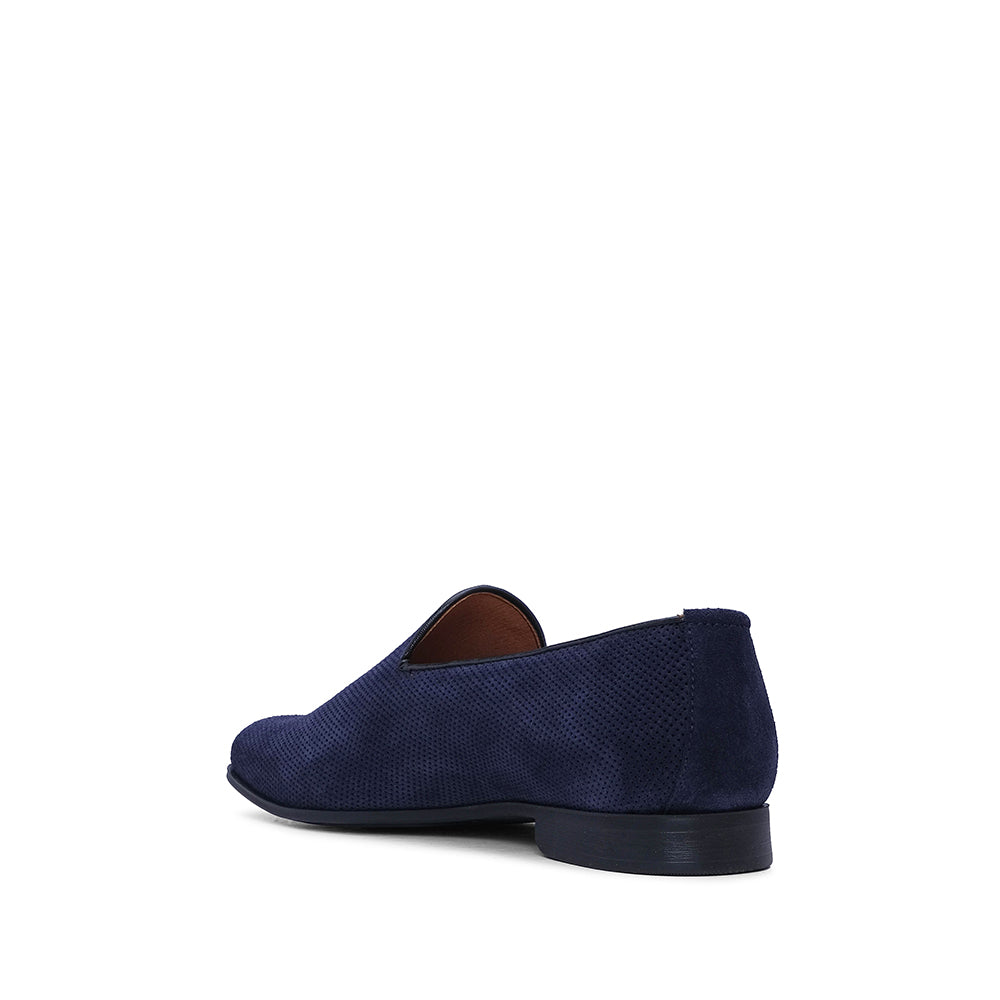 Sapato Mocassim Homem Camurça Azul Marinho