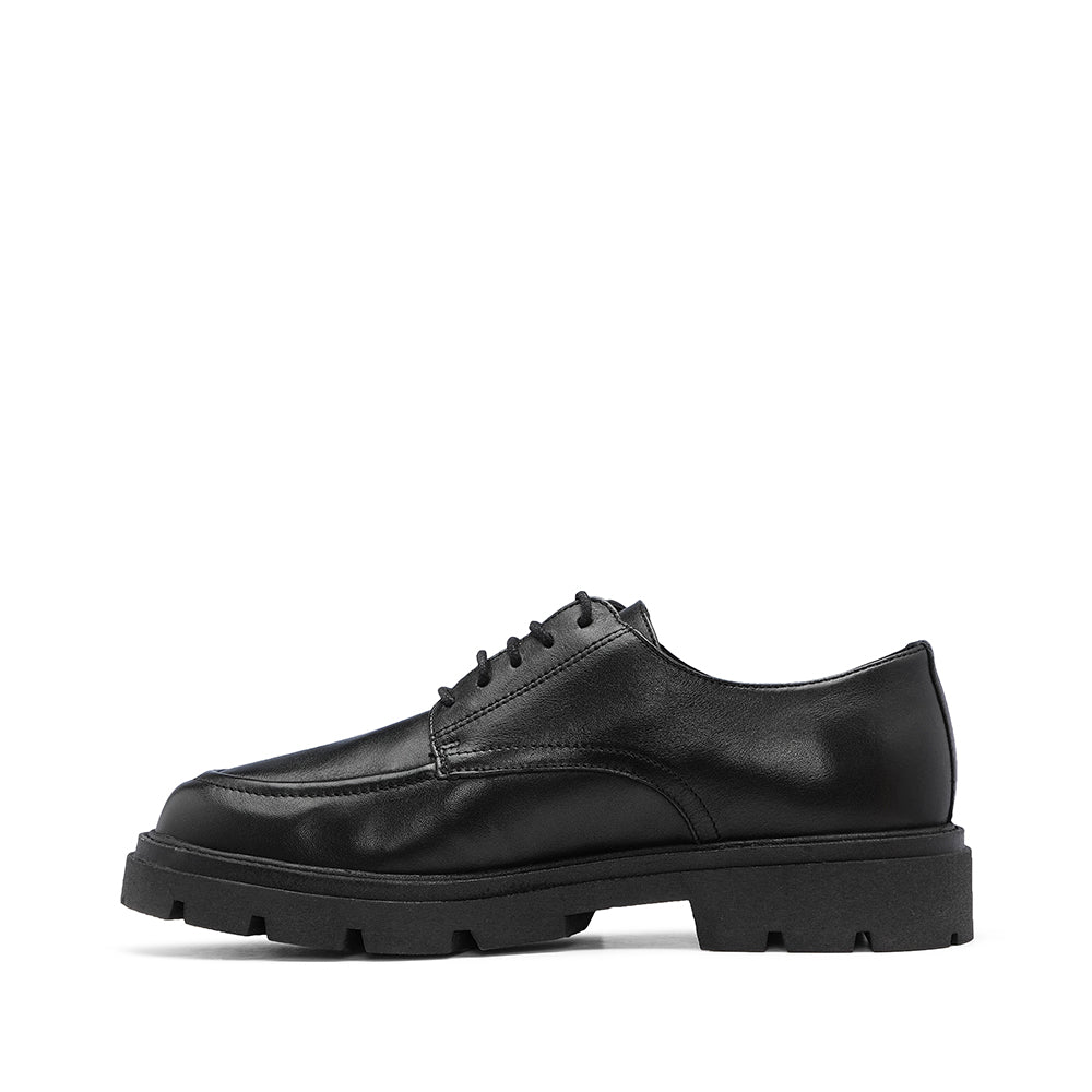Sapato Casual Homem Pele com sola Chunky Preto
