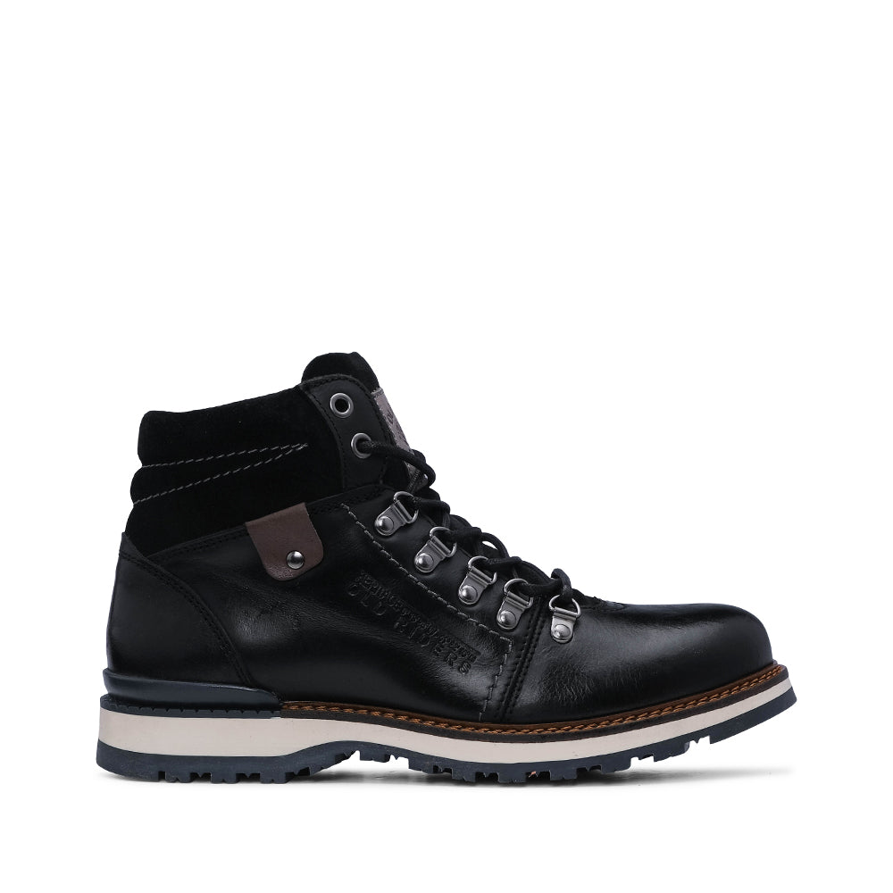 Bota Casual Homem Pele Preto