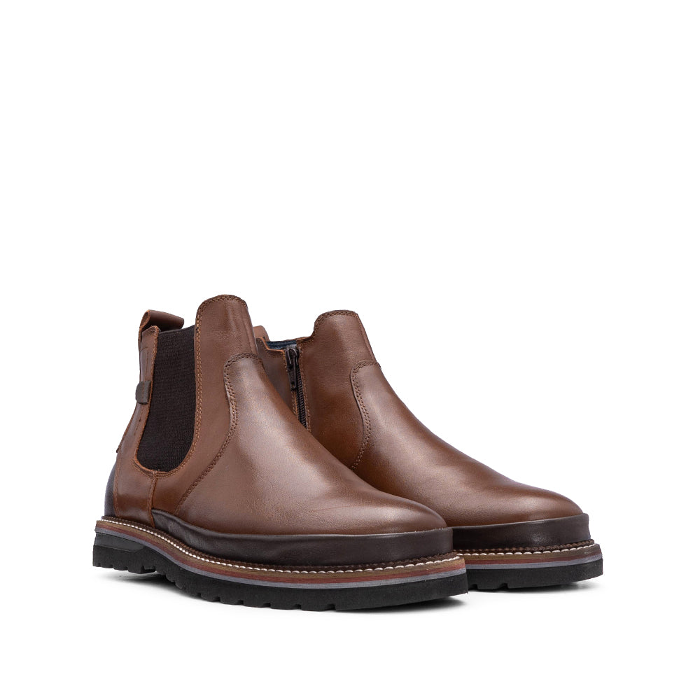 Botim Casual Homem Pele Camel