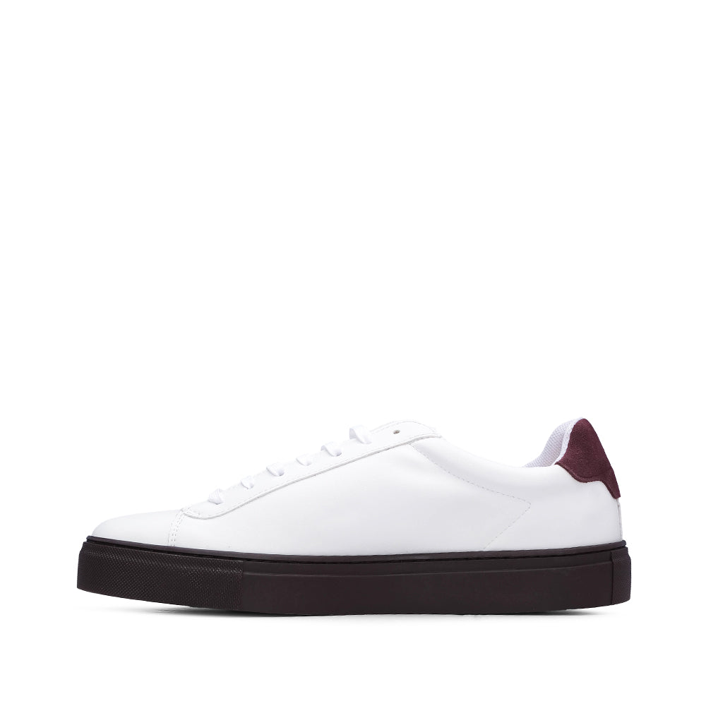 Sapatilha Casual Homem Pele Branco E Vermelho