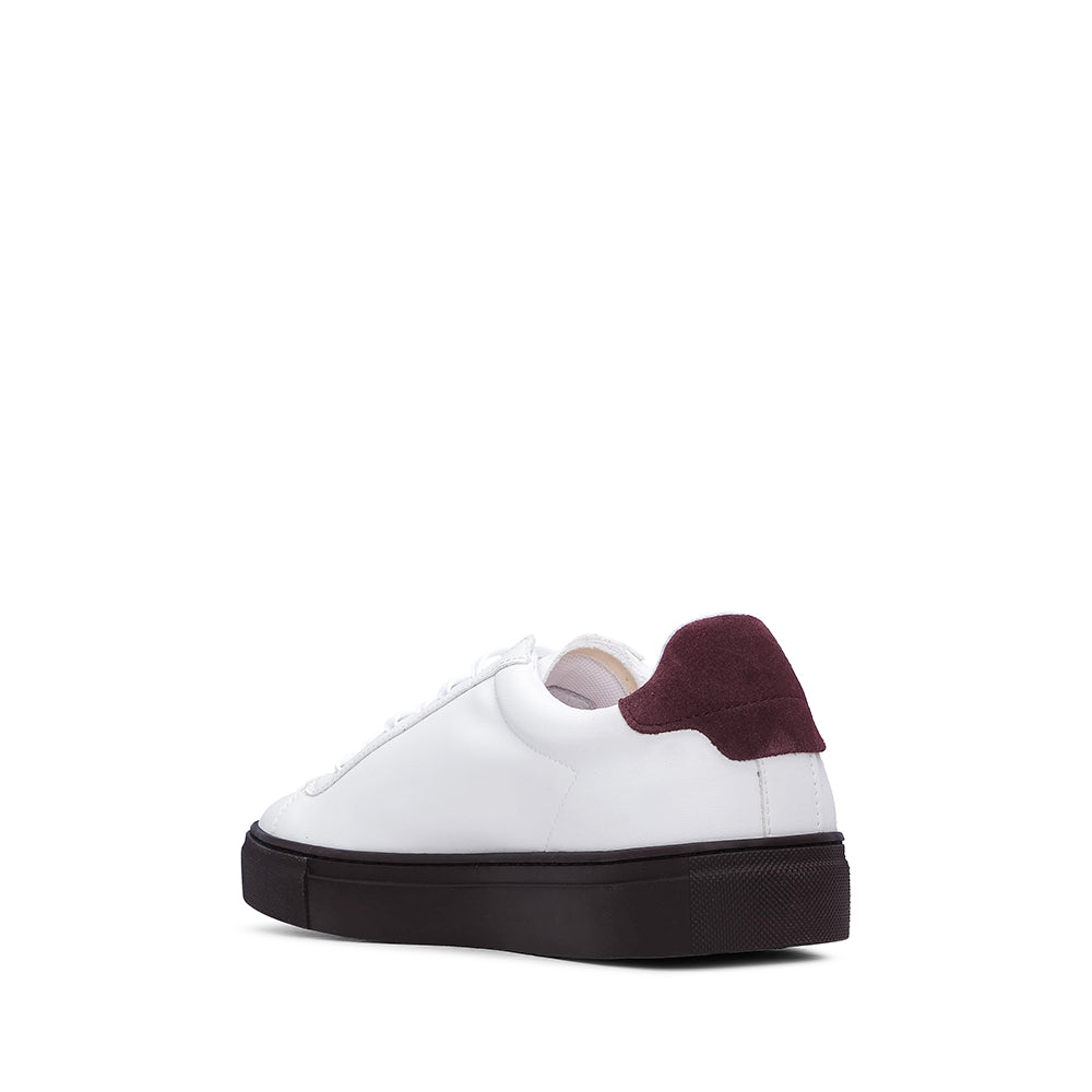Sapatilha Casual Homem Pele Branco E Vermelho