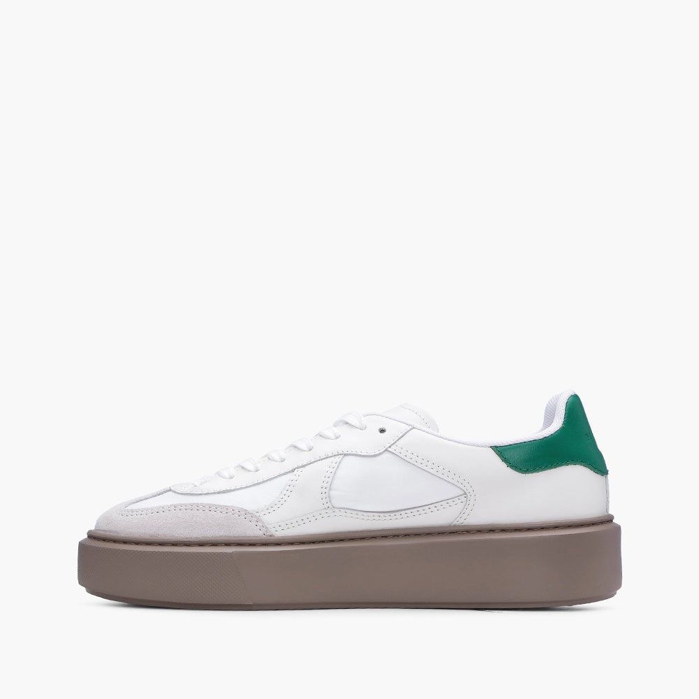 Sapatilha Casual Homem Pele Branco E Ver