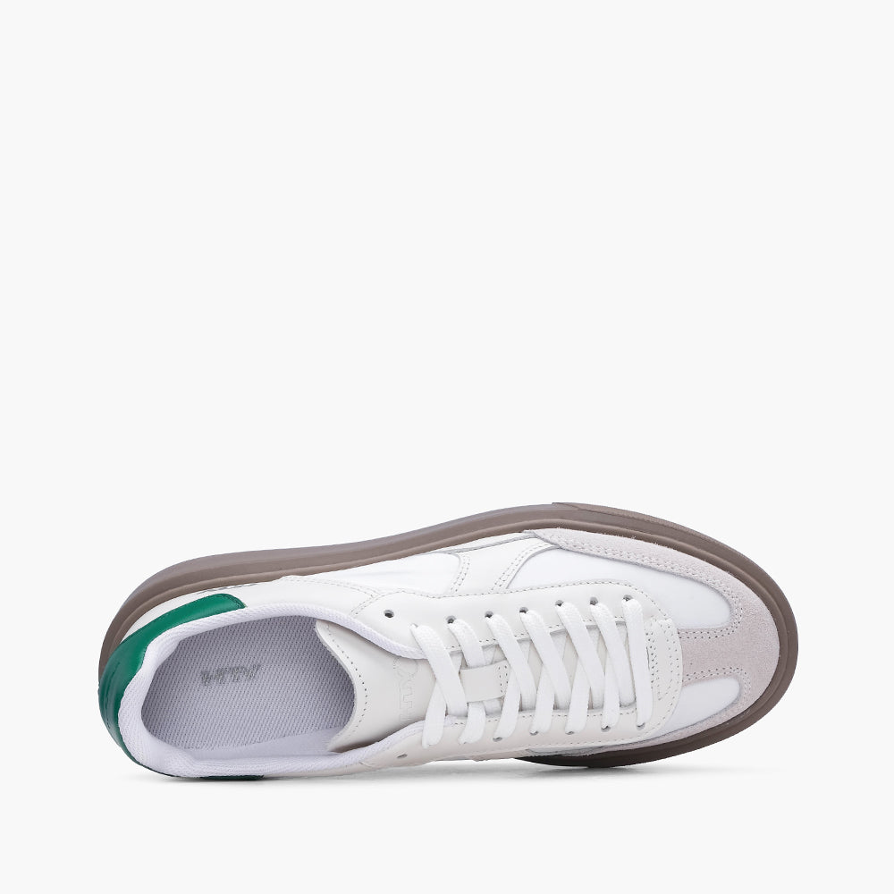 Sapatilha Casual Homem Pele Branco E Ver