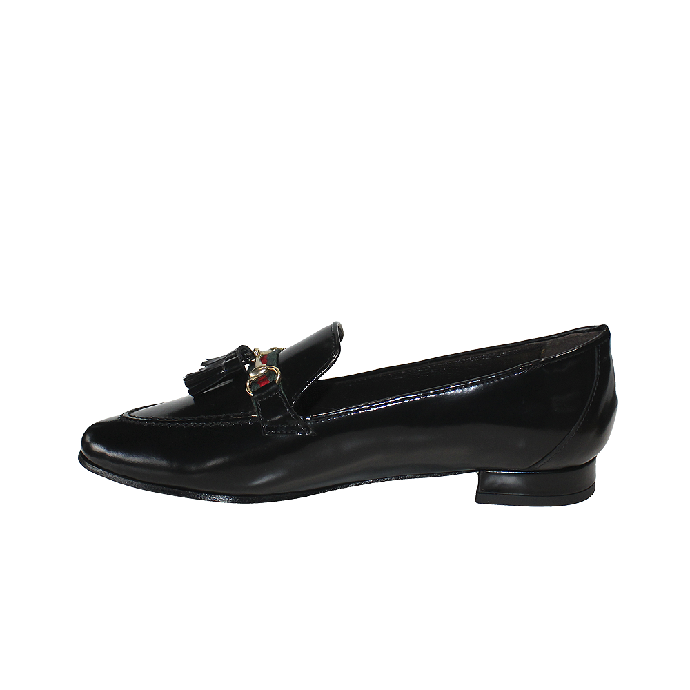 Sapato Salto Raso Mulher Verniz Preto