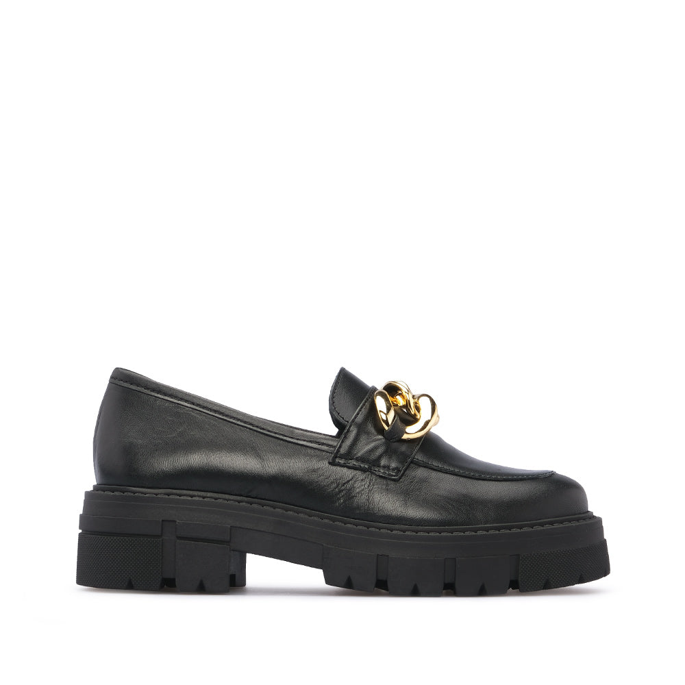 Sapato Mocassim Mulher Pele Preto