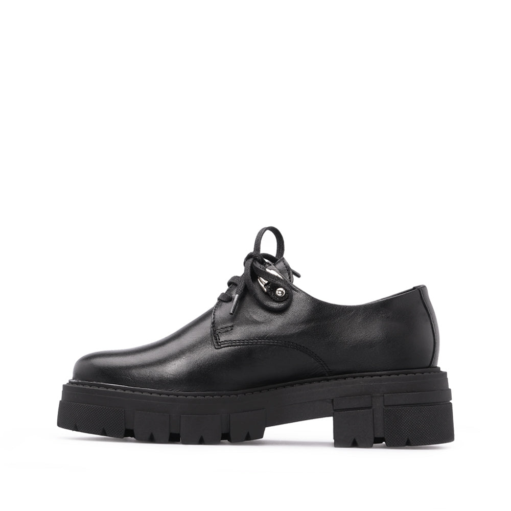 Sapato Salto Raso Mulher Pele Preto