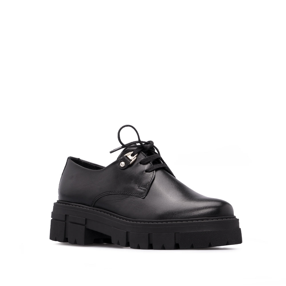 Sapato Salto Raso Mulher Pele Preto