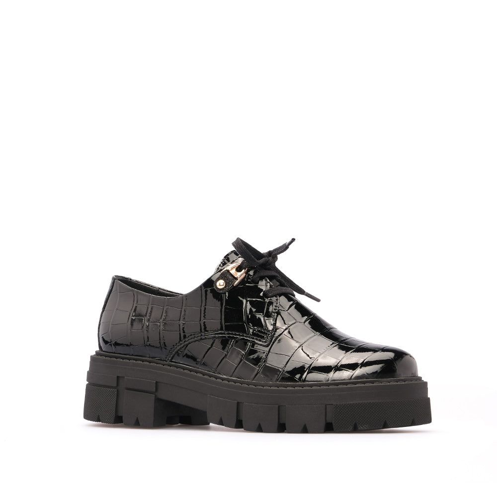 Sapato Mocassim Mulher Animal Print Preto