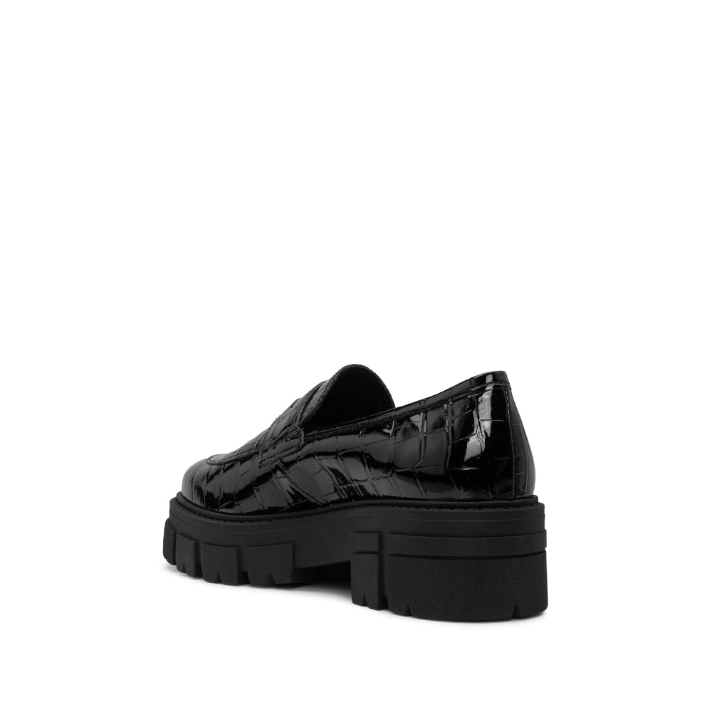 Sapato Mocassim Mulher Animal Print Preto