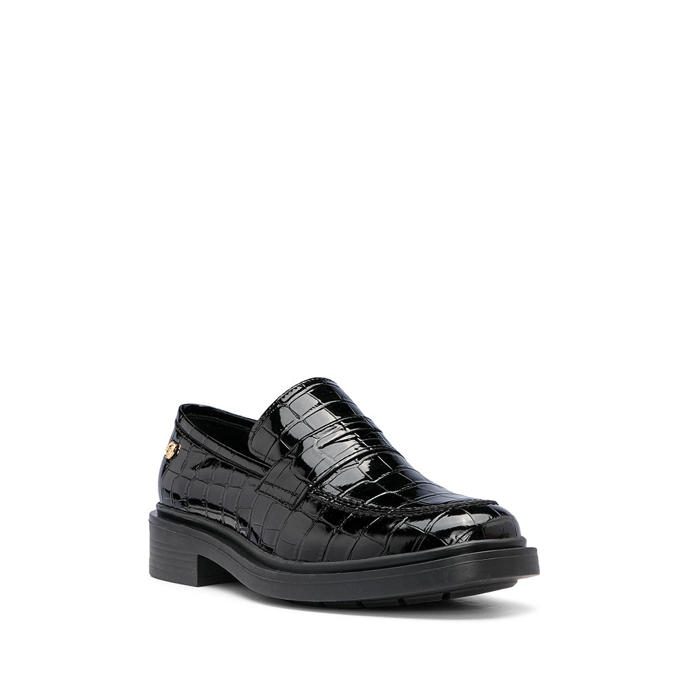 Sapato Mocassim Mulher Animal Print Preto