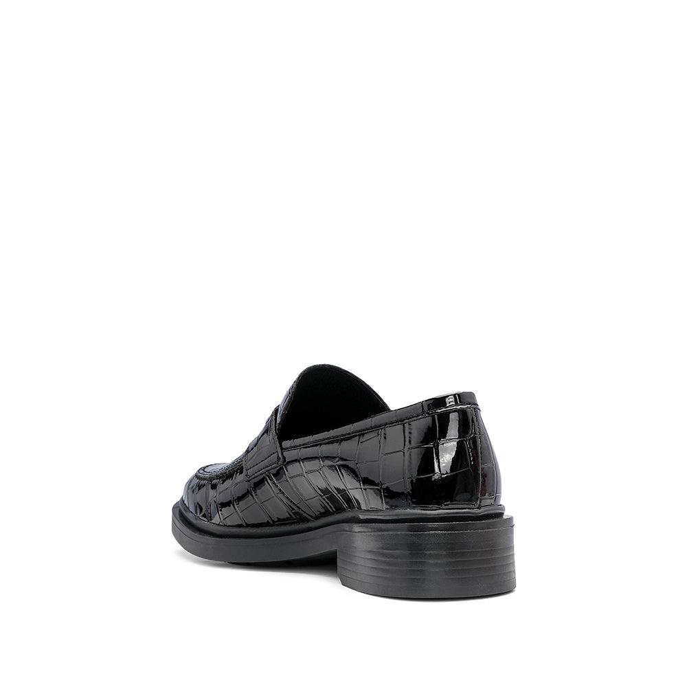 Sapato Mocassim Mulher Animal Print Preto