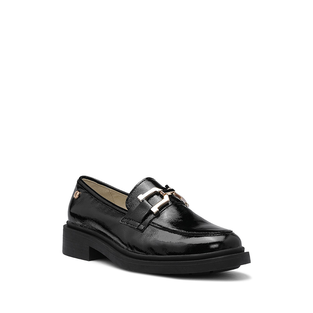 Sapato Salto Raso Mulher Verniz Preto