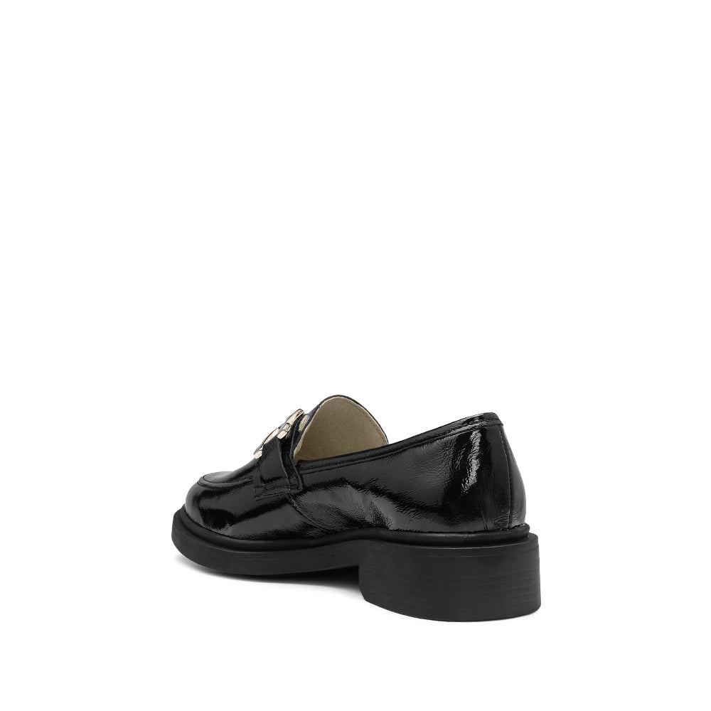 Sapato Salto Raso Mulher Verniz Preto