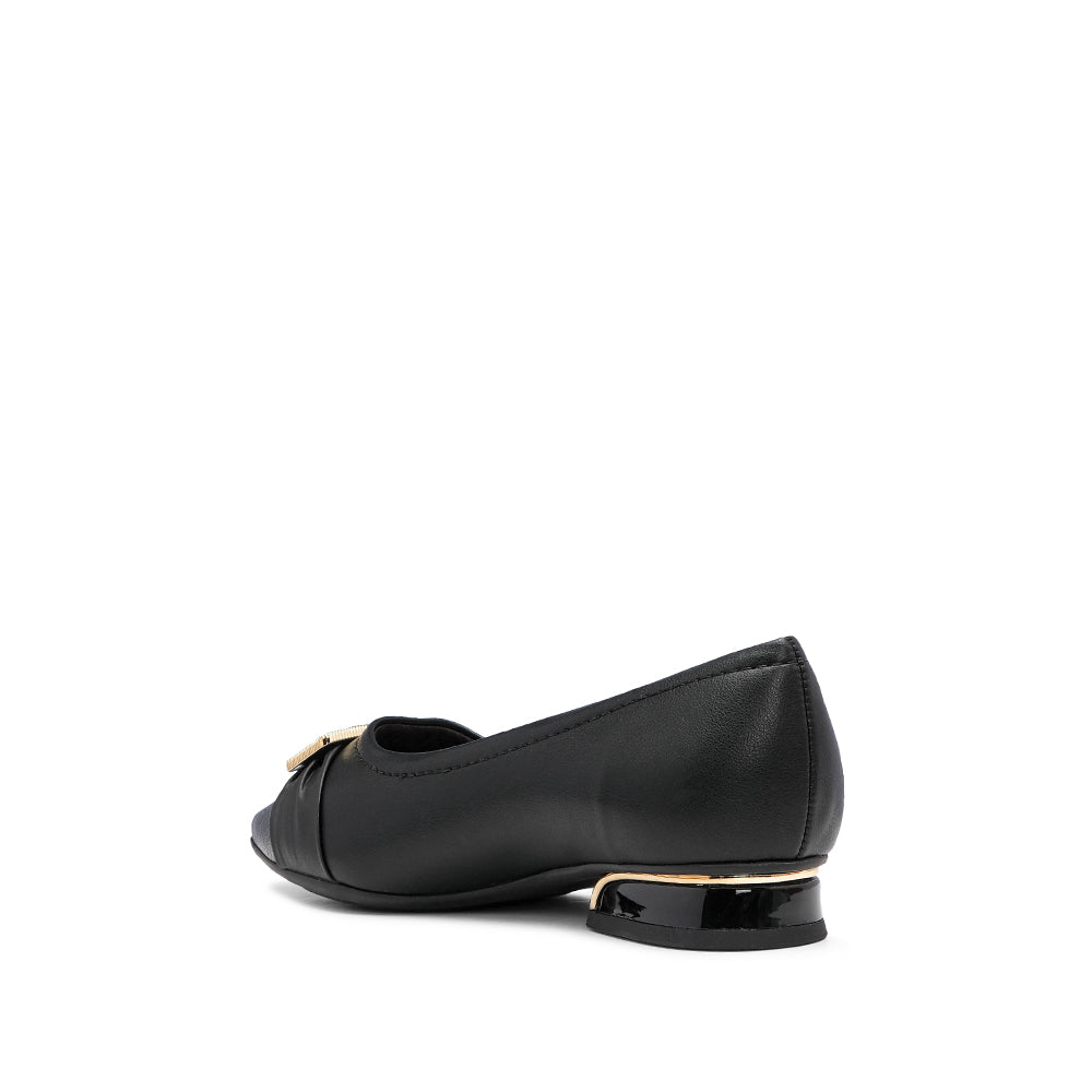 Sapato Salto Raso Mulher Pele Preto