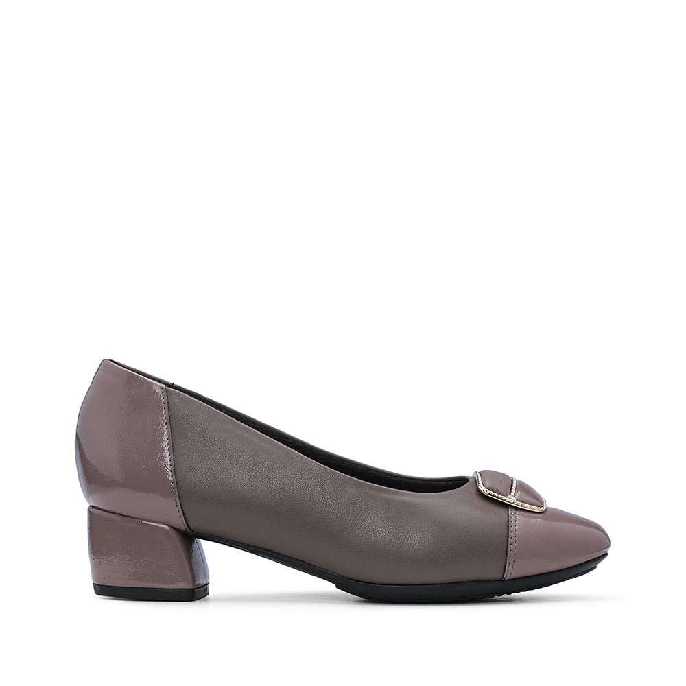 Sapato Clássico Mulher Pele Taupe