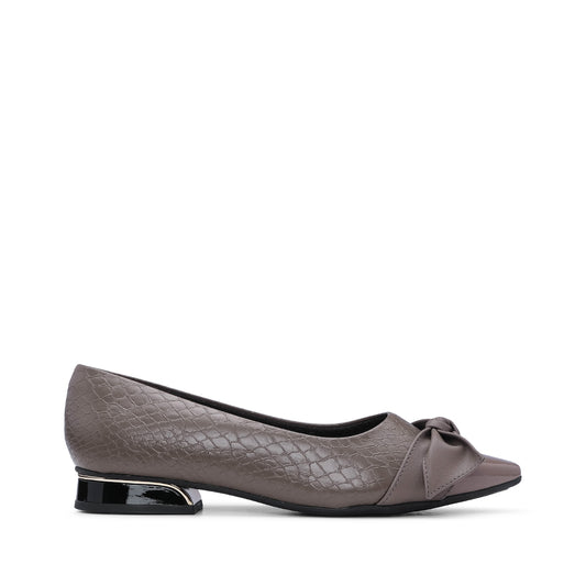Sapato Sabrinas Mulher Animal Print Taupe