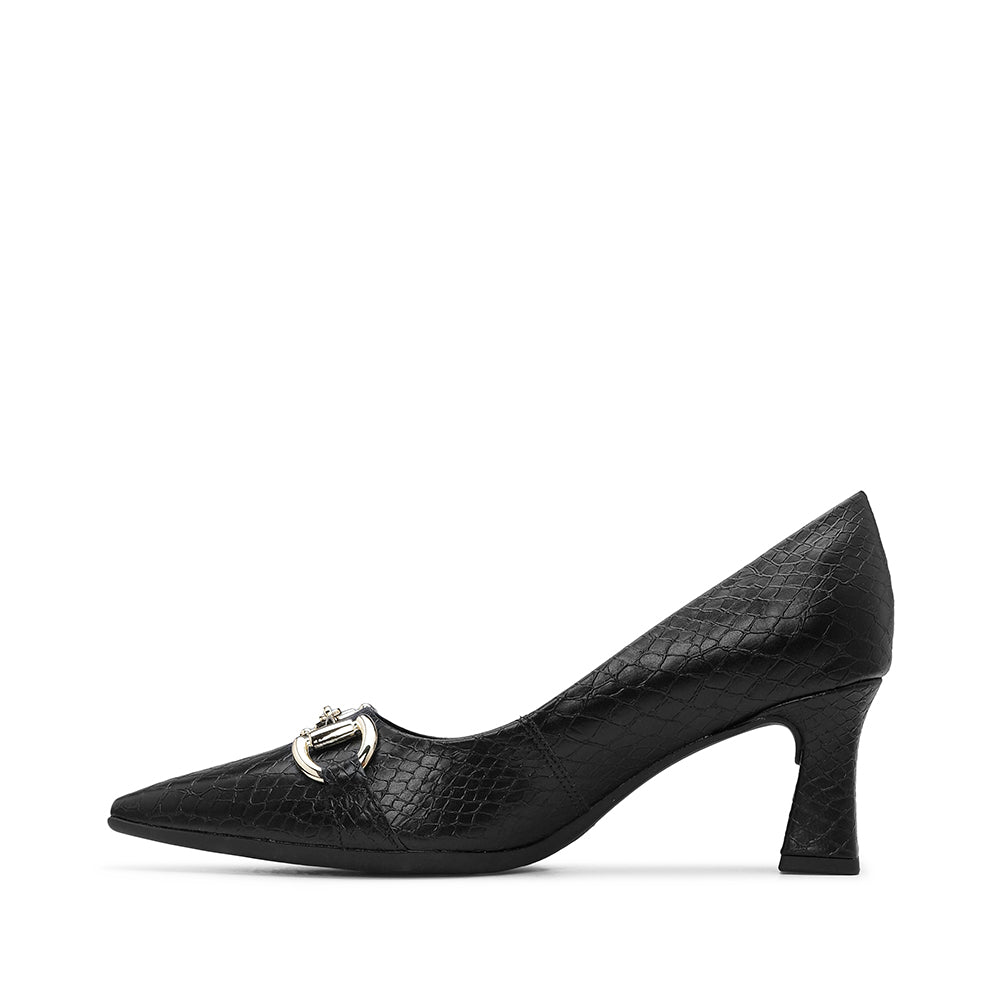 Sapato Clássico Mulher Animal Print Preto