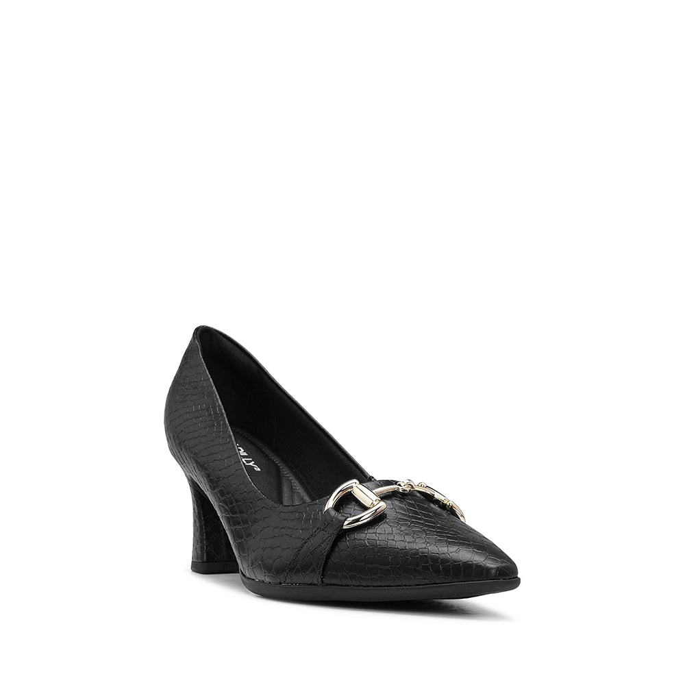 Sapato Clássico Mulher Animal Print Preto