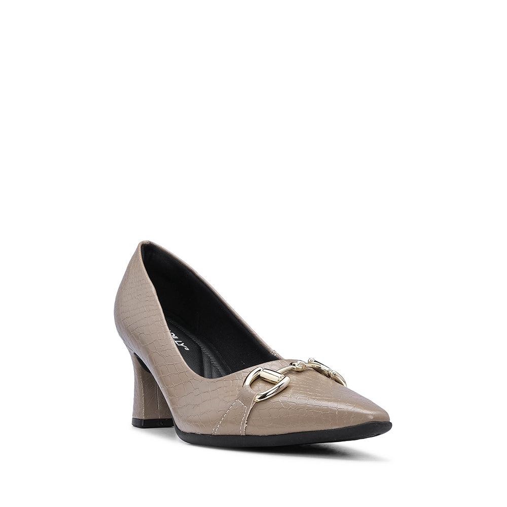 Sapato Clássico Mulher Animal Print Taupe