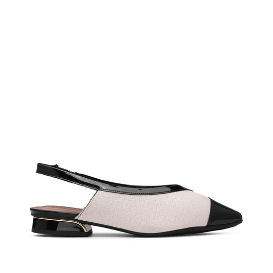 Sapato Salto Raso Mulher Gravado Branco