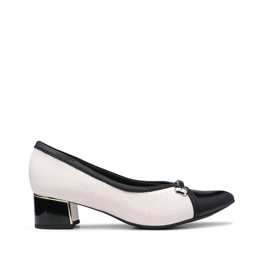 Sapato Salto Médio Mulher Gravado Branco