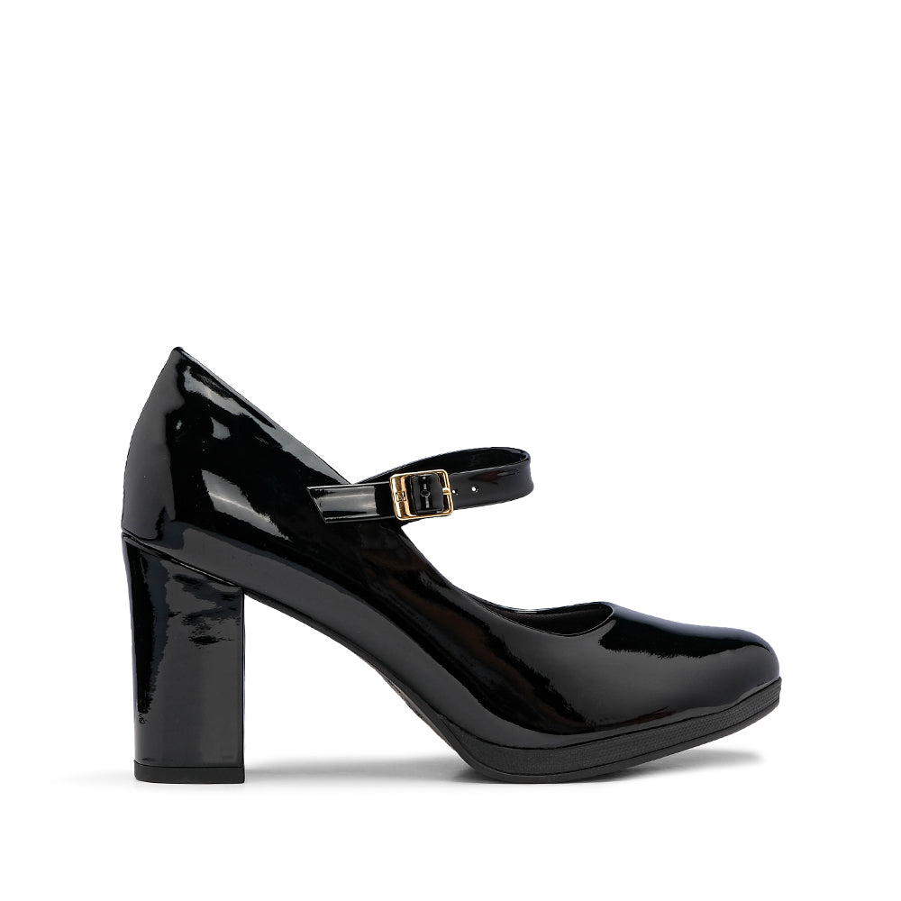 Sapato Mary Jane Mulher Verniz Preto