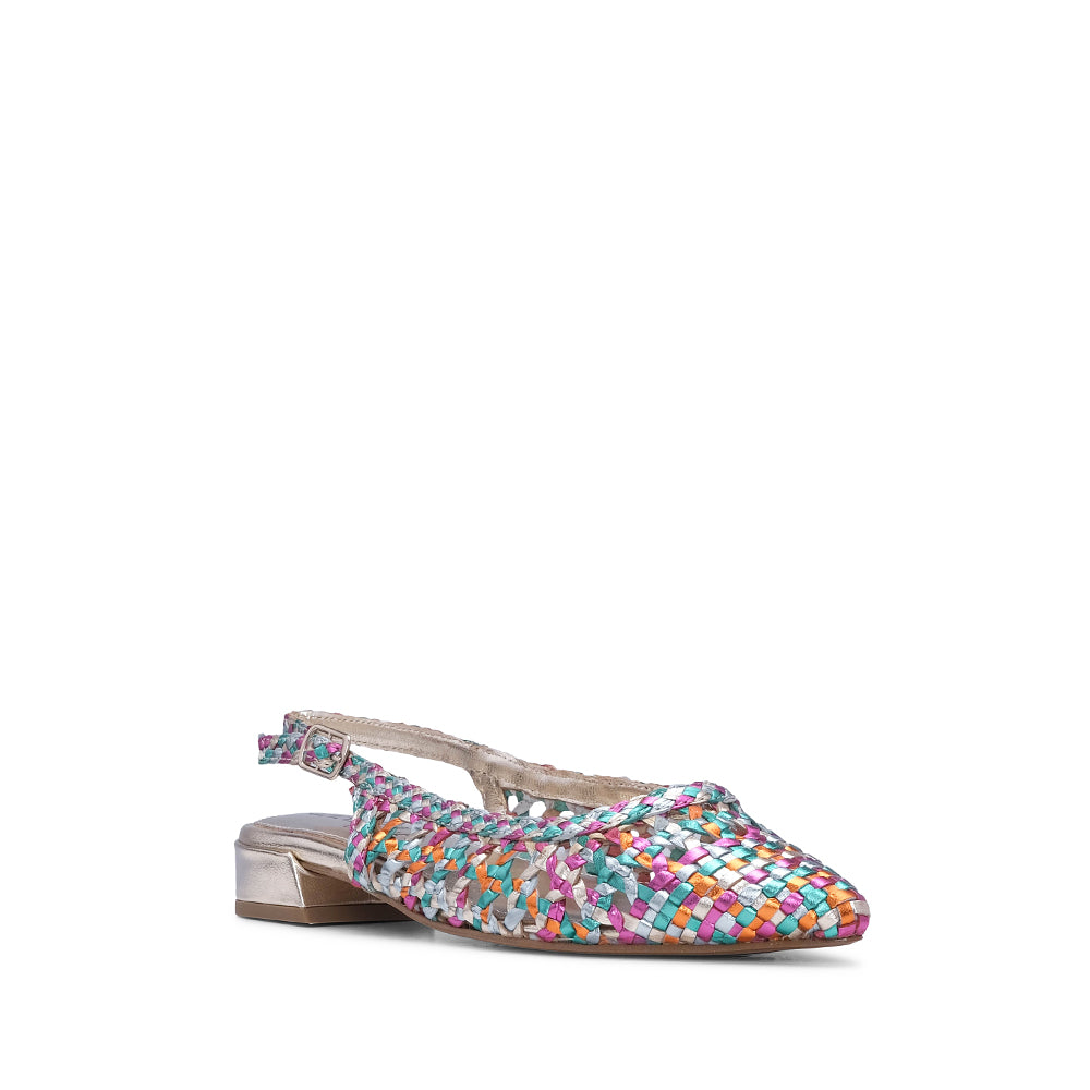 Sapato Salto Raso Mulher Metalizado Multicolor