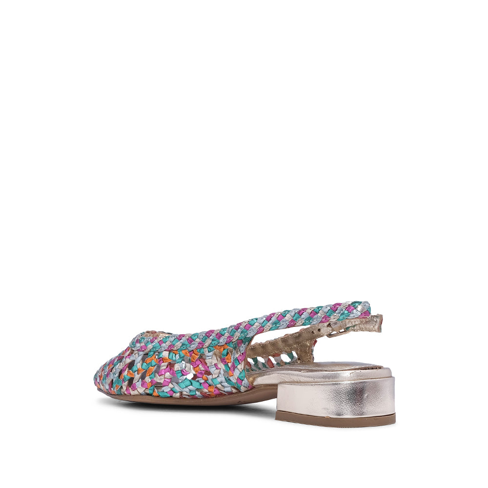 Sapato Salto Raso Mulher Metalizado Multicolor