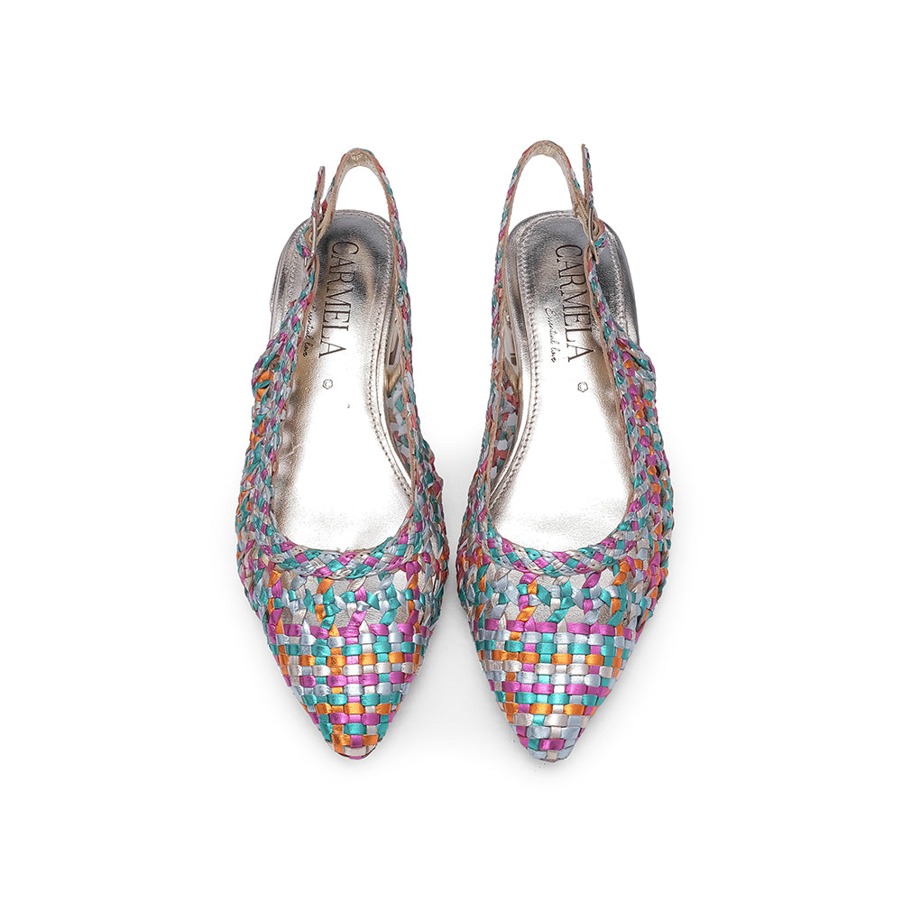 Sapato Salto Raso Mulher Metalizado Multicolor