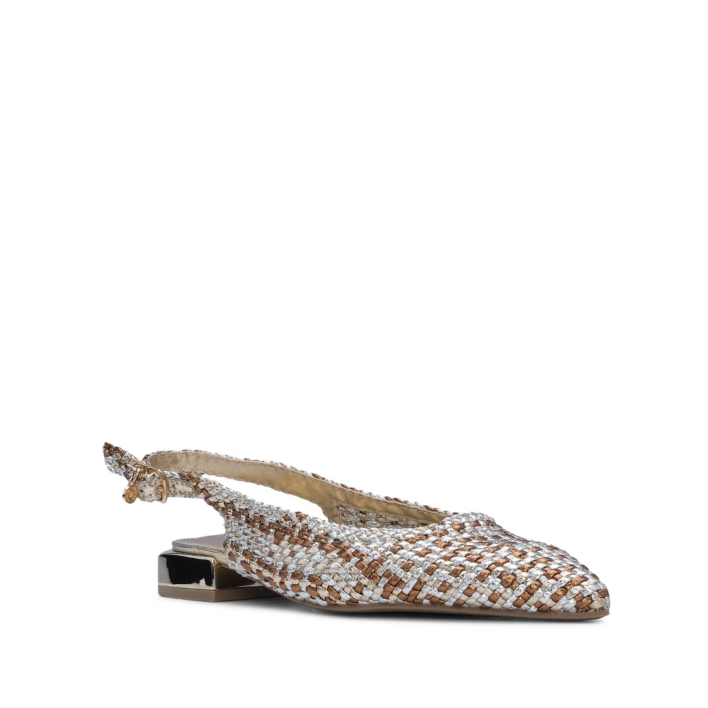 Sapato Salto Raso Mulher Dourado