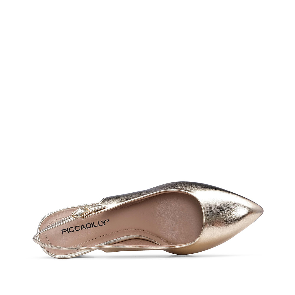 Sapato Salto Alto Mulher Metalizado Dourado