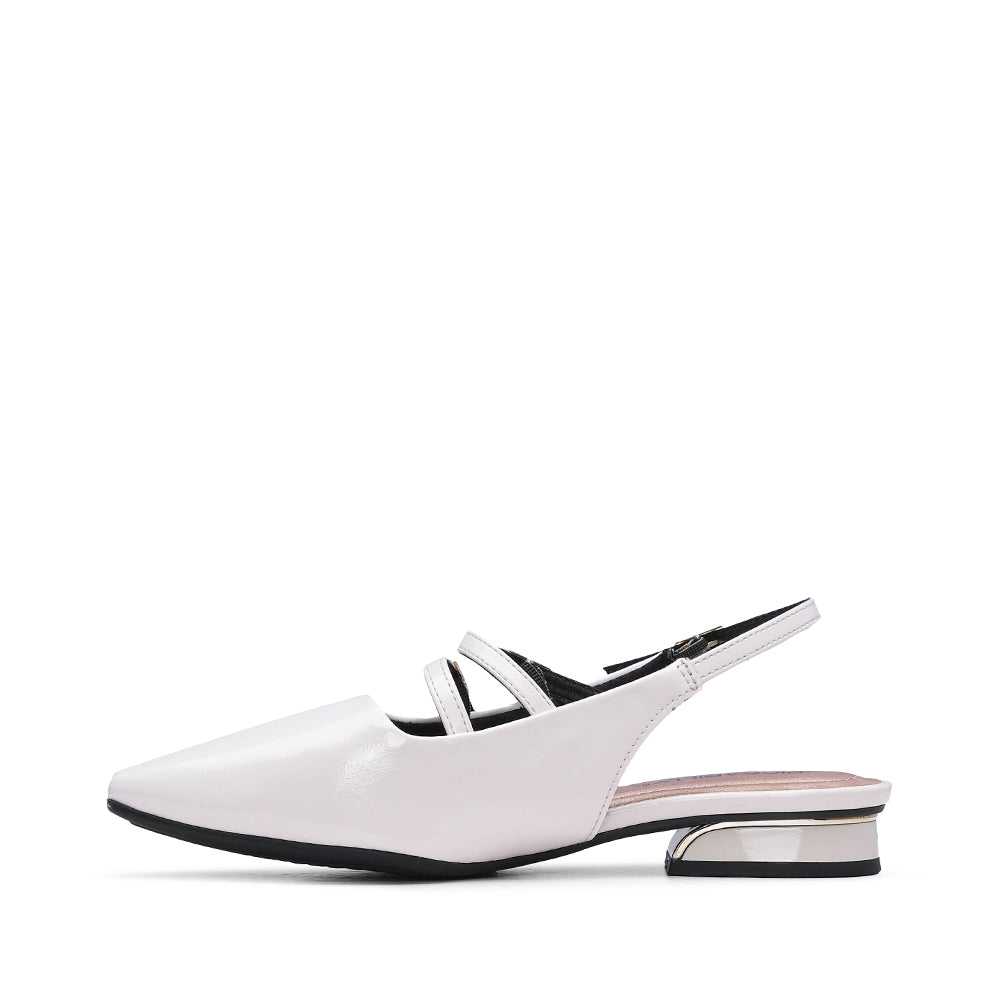 Sapato Mary Jane Mulher Verniz Bege