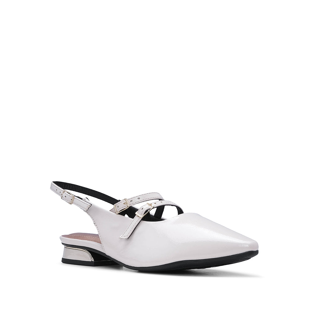 Sapato Mary Jane Mulher Verniz Bege