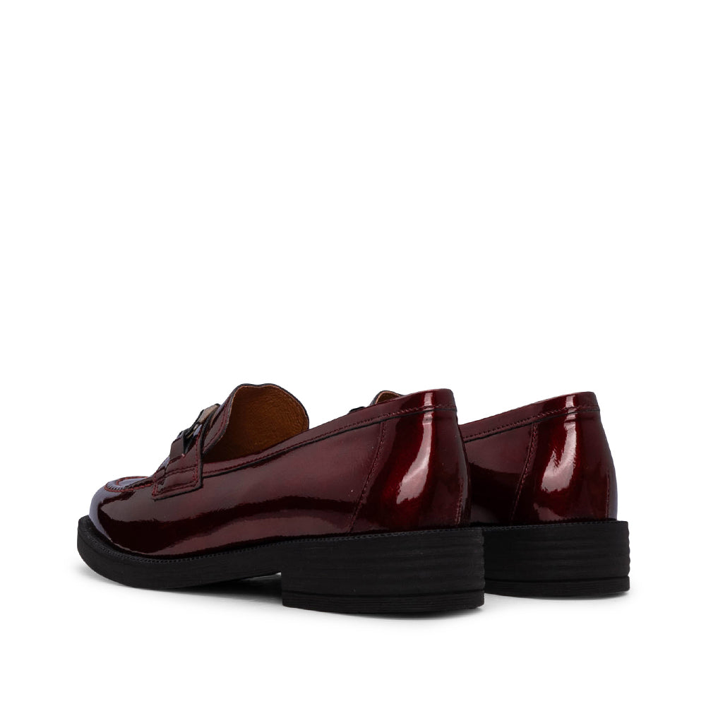 Sapato Mocassim Mulher Verniz Bordeaux