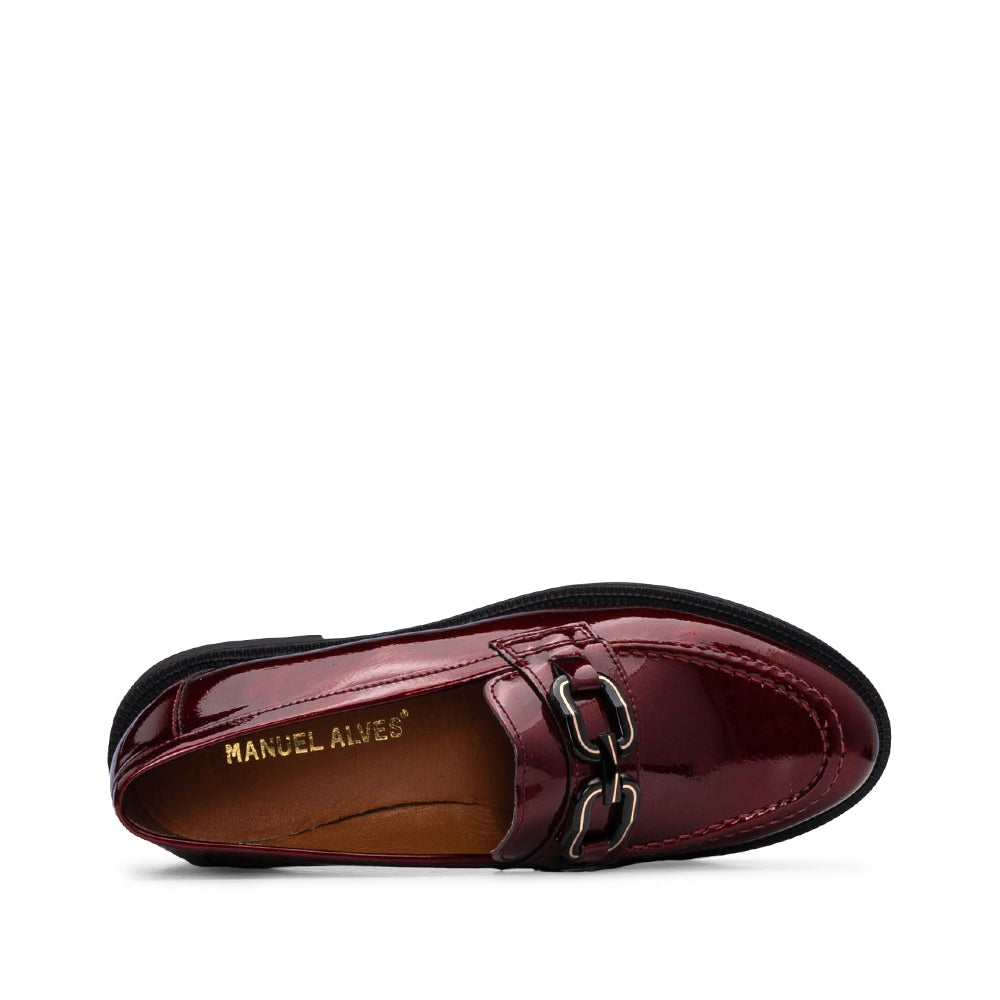 Sapato Mocassim Mulher Verniz Bordeaux