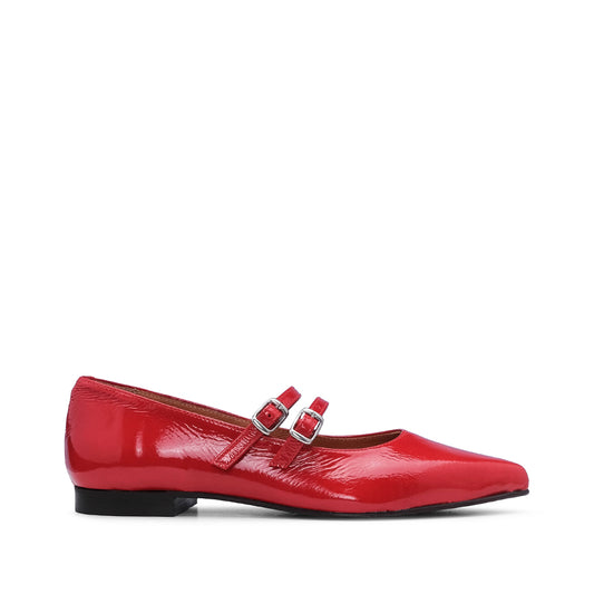 Sapato Mary Jane Mulher Verniz Vermelho