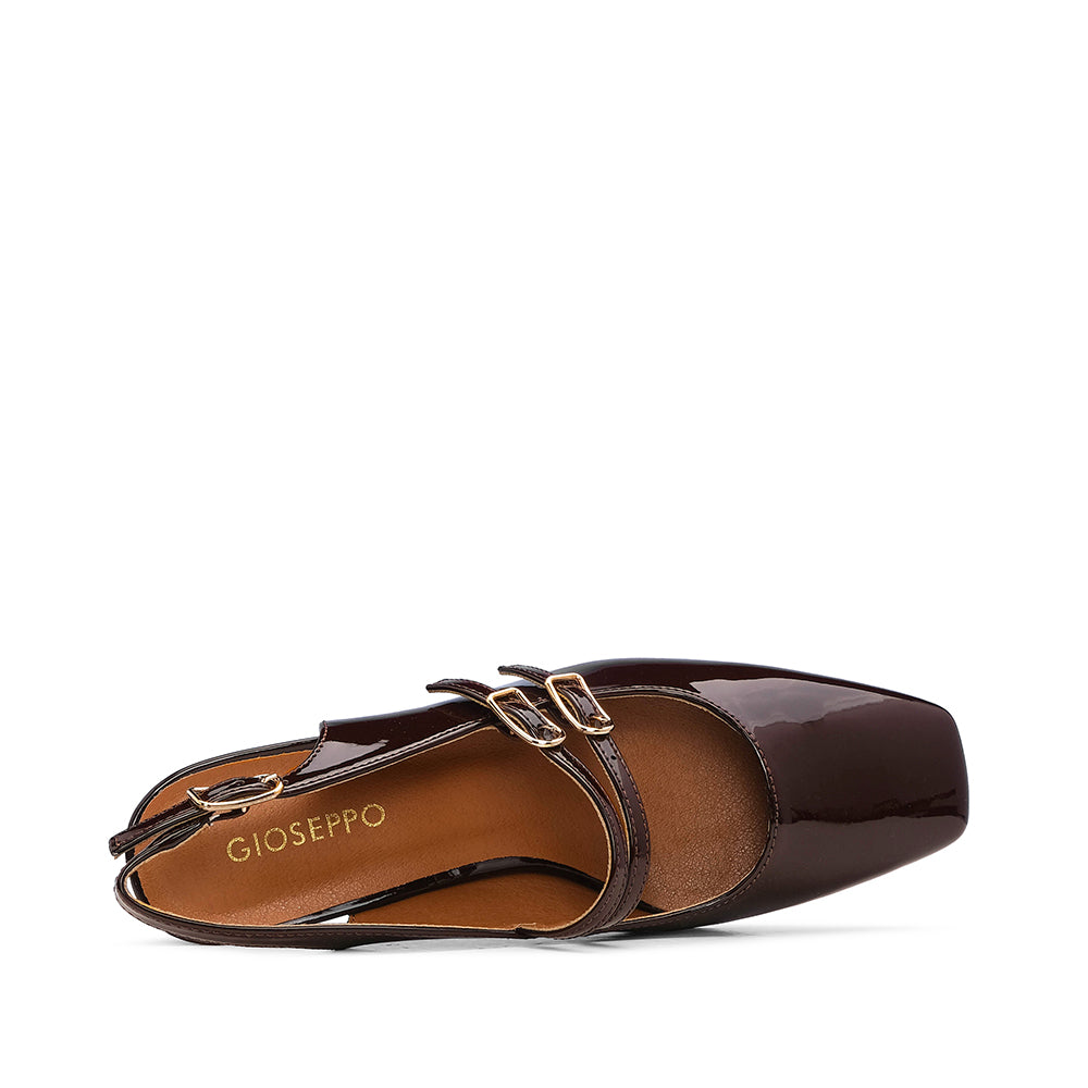 Sapato Slingback Mulher Verniz Castanho